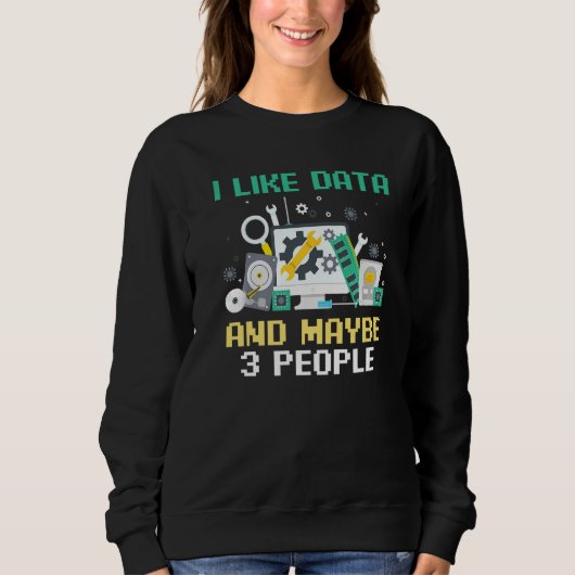 Sweatshirt Web Developer Coder Coding I Like Data And Maybe 3 (Devant)