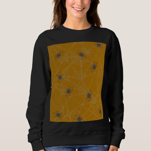 Sweatshirt Web et citrouilles d'araignées d'Halloween (Devant)