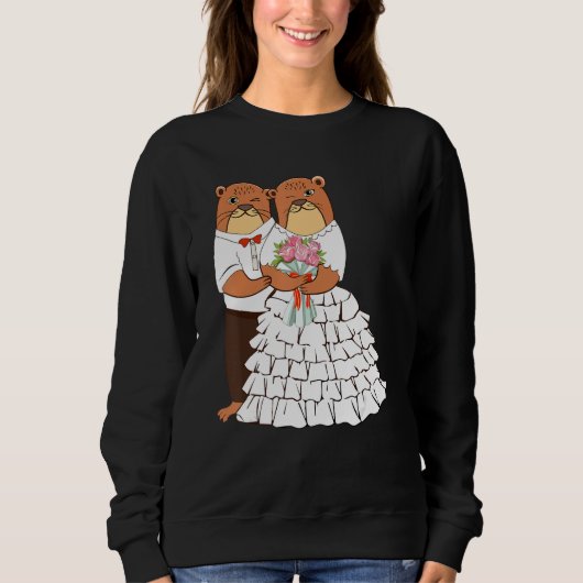 Sweatshirt Wedding Others Otter Animal Marine Biologist (Devant)