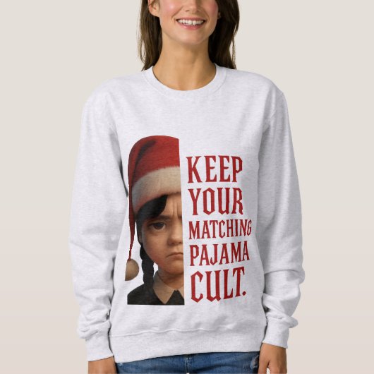 Sweatshirt Wednesday “Matching Pajama Cult, Christmas (Devant)