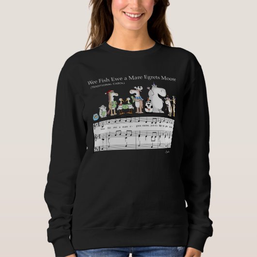 Sweatshirt WEE FISH EWE A MARE EGRETS MOOSE Sandra Boynton T- (Devant)