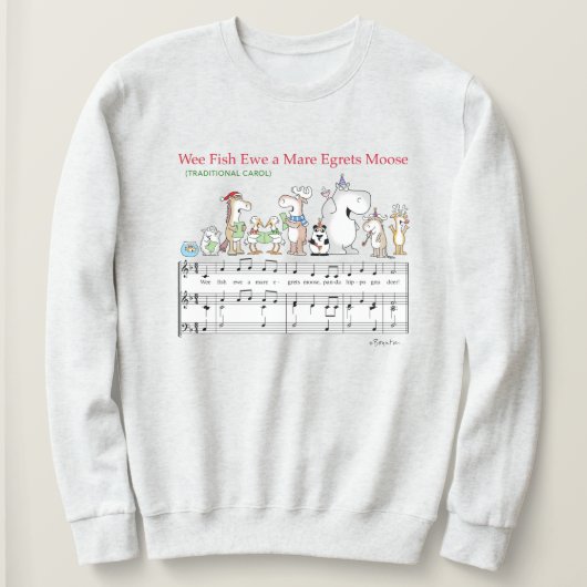 Sweatshirt WEE FISH EWE A MARE EGRETS MOOSE Sandra Boynton T- (Design devant)