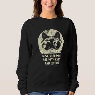 Sweatshirt Week-ends avec chats et café Chat  Café  Chatons