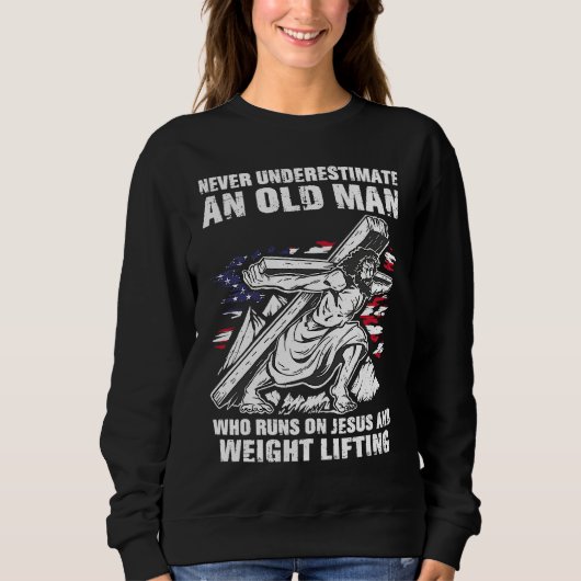 Sweatshirt Weight Lifting Dad Christian Weight Training Grand (Devant)