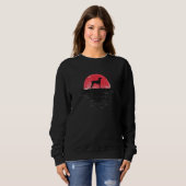 Sweatshirt Weimaraner Japanese Sunset Retro Dog Red (Devant entier)