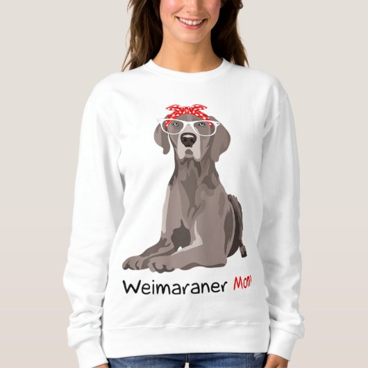 Sweatshirt Weimaraner Maman Bandana Femmes Weimaraner Chien (Devant)