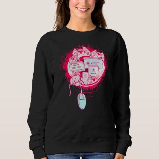 Sweatshirt Weirdcore Aesthétique Oeil Browser Soft Girl Soft  (Devant)