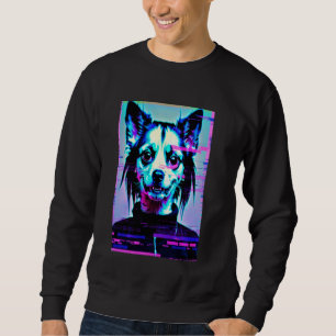 Sweatshirt Weirdcore Dog Glitch Trippy Vaporwave Alt Harajuku