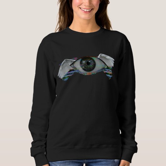 Sweatshirt Weirdcore Glitch Angel Eye Dreamcore esthétique (Devant)