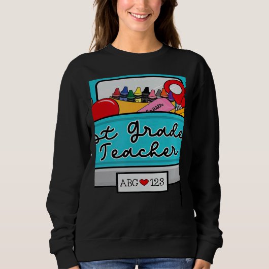 Sweatshirt Welcome Back to School With Truck 1st Grade Teache (Devant)
