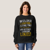 Sweatshirt Welder Caution  Welder Welding Men Dad Father's Da (Devant entier)