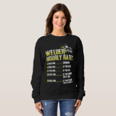 Sweatshirt Welder Hourly Rate Weld Welding Mens Presents (Devant entier)