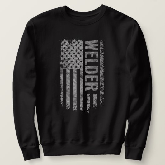 Sweatshirt Welder USA Flag Distressed design (Design devant)