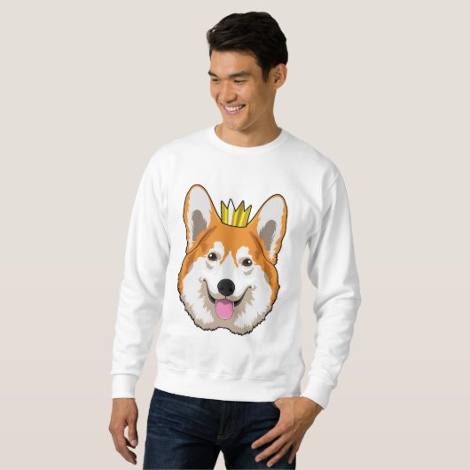 Sweatshirt Welsh corgi with Crown (Devant entier)