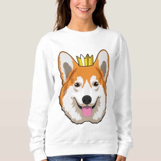 Sweatshirt Welsh corgi with Crown (Devant)