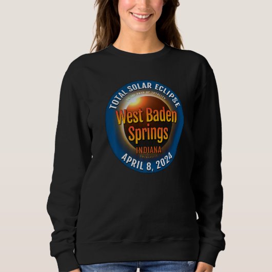 Sweatshirt West Baden Springs Indiana IN Total Solar Eclipse  (Devant)