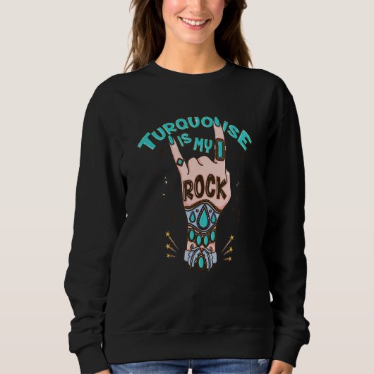 Sweatshirt Western Boho Turquoise Est Mon Rock Cowgirl Rodeo (Devant)