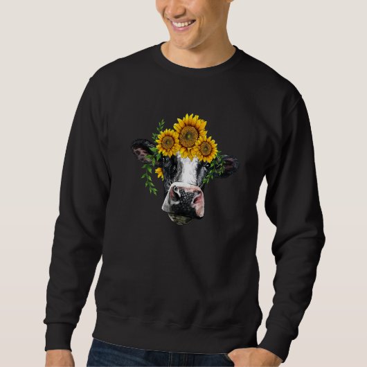 Sweatshirt Western Holstein Cow Cute Holstein Portrait With S (Devant)