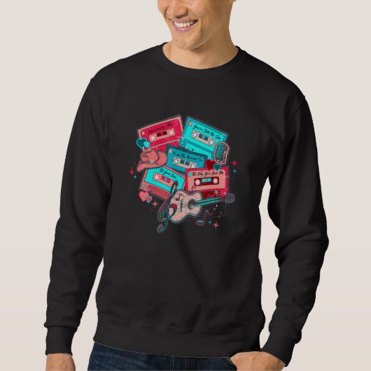 Sweatshirt Western Valentine's Day Cassette Tapes Country Mus (Devant)