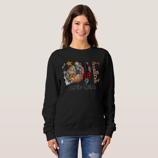Sweatshirt Westerns Leopard Cowhide Love Came Down (Devant entier)