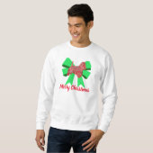 Sweatshirt Westie Chien Silhouette Green Bow Noël (Devant entier)