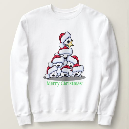 Sweatshirt Westie Dog Christmas Tree T-Shirt (Design devant)