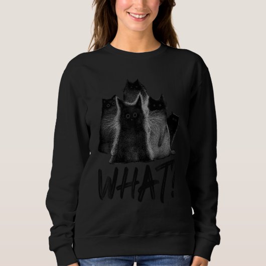 Sweatshirt What  Black Cat Cat (Devant)
