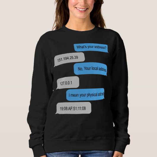 Sweatshirt What Is Your Address I'm A Programme No Your Loca (Devant)
