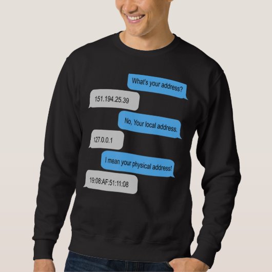 Sweatshirt What Is Your Address I'm A Programme No Your Loca (Devant)