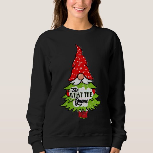 Sweatshirt What The Gnome Buffalo Plaid Matching Christmas Pa (Devant)