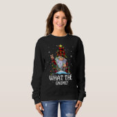 Sweatshirt What The Gnome Buffalo Plaid Matching Christmas Tr (Devant entier)