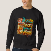 Sweatshirt Whatever Spices Your Pumpkin Leopard Pumpkin Fall (Devant)
