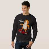 Sweatshirt Wheek Wheek Guinea Pig Skateboard Skateboarder (Devant entier)