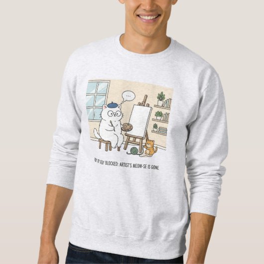 Sweatshirt Whimsical Cat Painter Muse Cozy Studio Art Block (Devant)