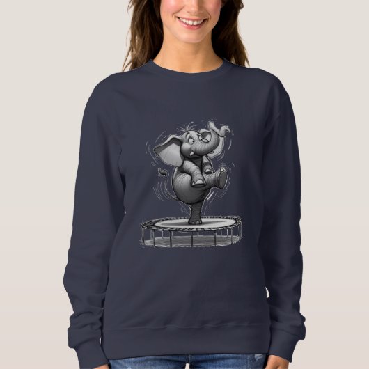 Sweatshirt Whimsical Elephant on Trampoline – Cute Playful (Devant)