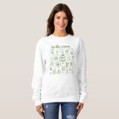 Sweatshirt Whimsical Hand Drawn Doodle Green (Devant entier)