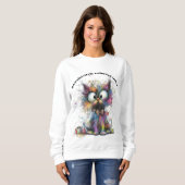 Sweatshirt Whimsical Pawsitivitley Chat coloré personnalisabl (Devant entier)