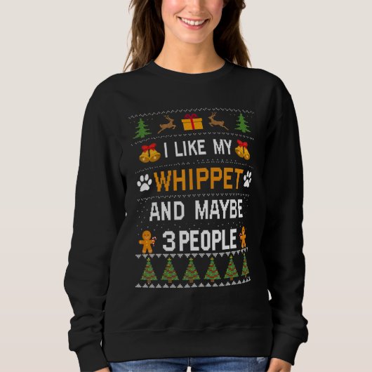 Sweatshirt Whippet Dog Owner  Whippet Ugly Christmas Sweater (Devant)