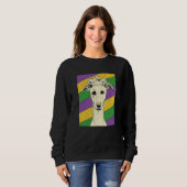 Sweatshirt Whippet Jester Mardi Gras Dog Mom or Dad (Devant entier)