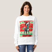 Sweatshirt Whippet Joyeux Woofmas (Devant entier)
