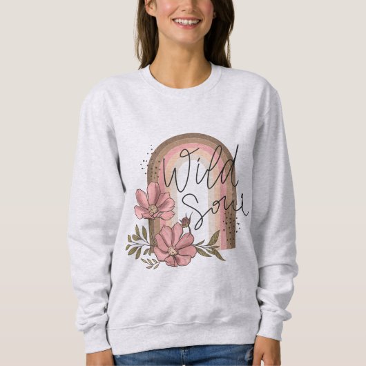 Sweatshirt Wild Soul Moderne Rainbow Boho Floral (Devant)