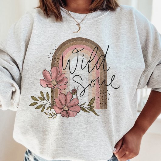 Sweatshirt Wild Soul Moderne Rainbow Boho Floral