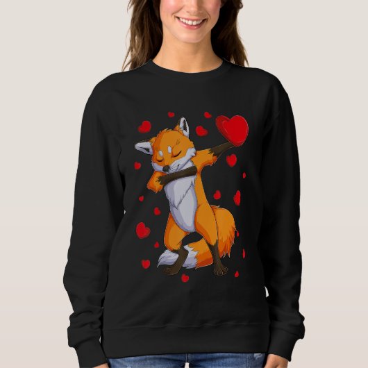 Sweatshirt Wildlife Dab Animals Dabbing Fox Valentine's Day k (Devant)
