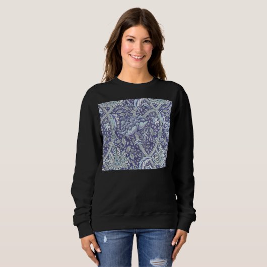 Sweatshirt William Morris Windrush fleurs bleues (Devant entier)