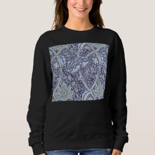 Sweatshirt William Morris Windrush motif floral bleu