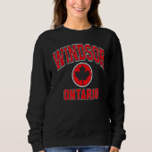 Sweatshirt Windsor Canada Maple Leaf Circle Varsity Style Red (Devant)