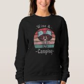 Sweatshirt Wine and Camping Graphic   Camping Drinking (Devant)