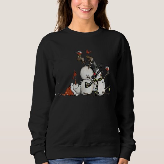 Sweatshirt Wine  Cute Snowman I'm Dreaming Of A Wine Christma (Devant)