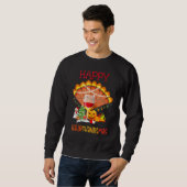Sweatshirt Wine Glass Thankgiving Happy Hallothanksmas (Devant entier)