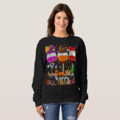 Sweatshirt Wine Glasses Witch Santa Hat (Devant entier)